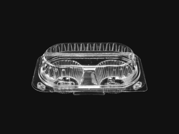 DMD 212 - 2 Cavity Tart Hinged Lid Tray