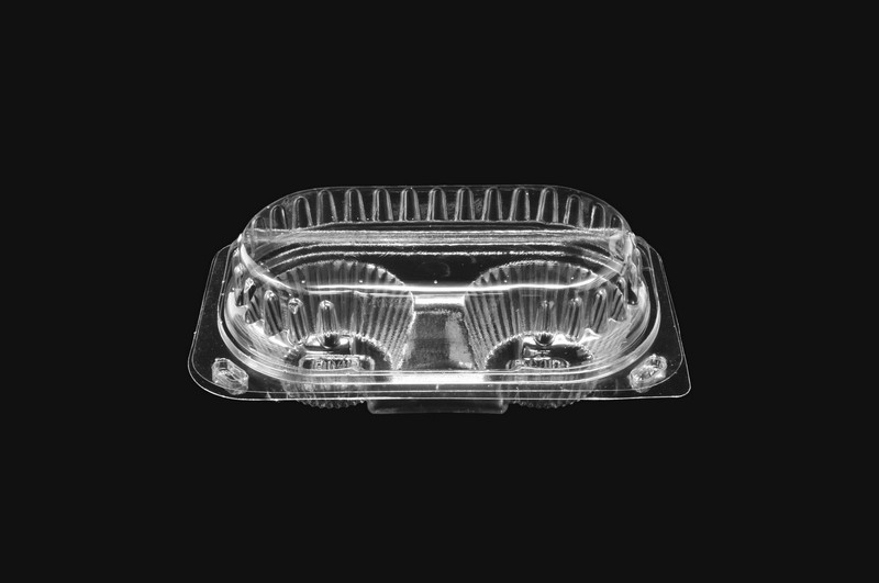 DMD 212 - 2 Cavity Tart Hinged Lid Tray