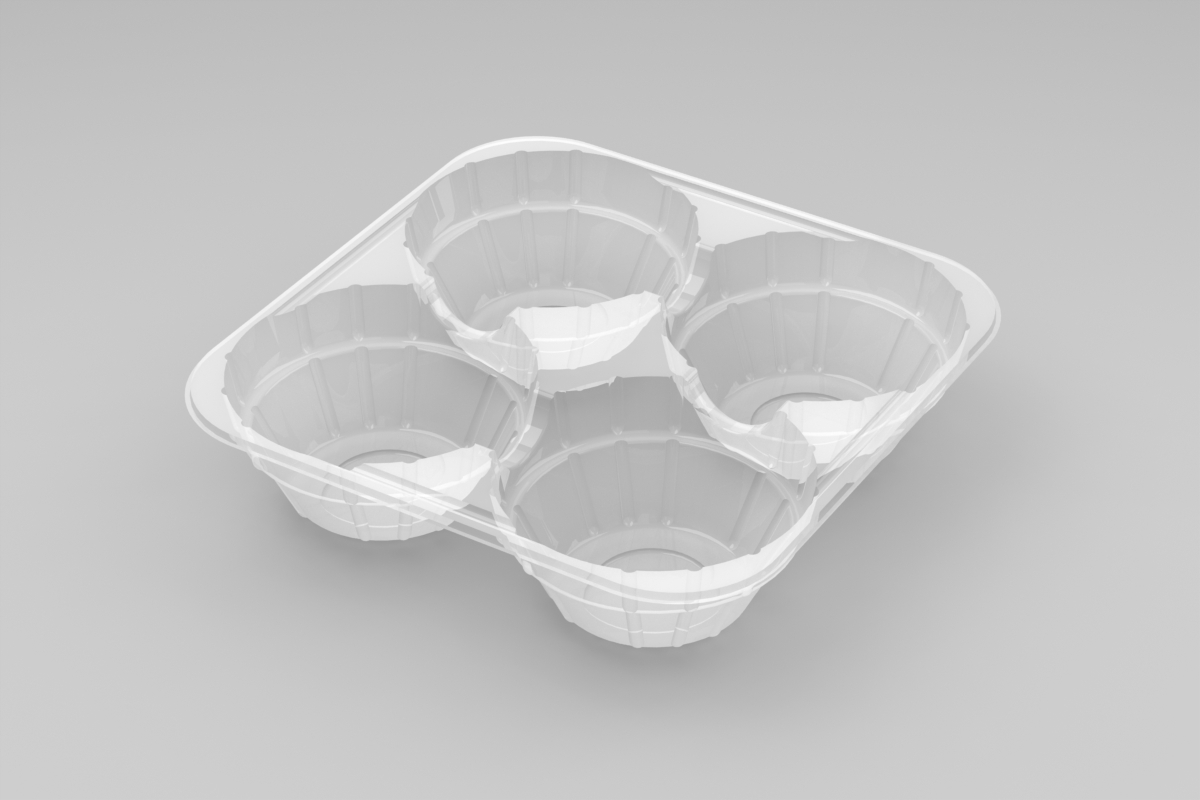 11085 - 4 Cavity Foil Tart Tray