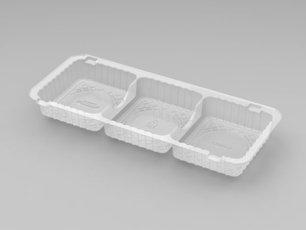 3 Cavity Square Shallow Tray