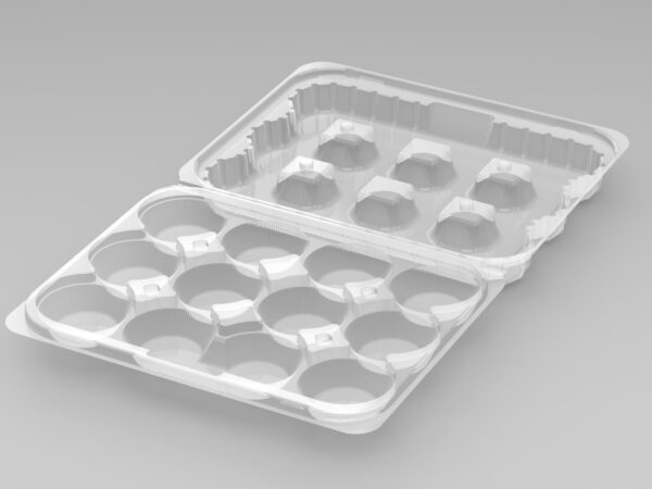 12 Cavity Tart Hinge Lid Tray